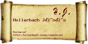 Hollerbach Jónás névjegykártya